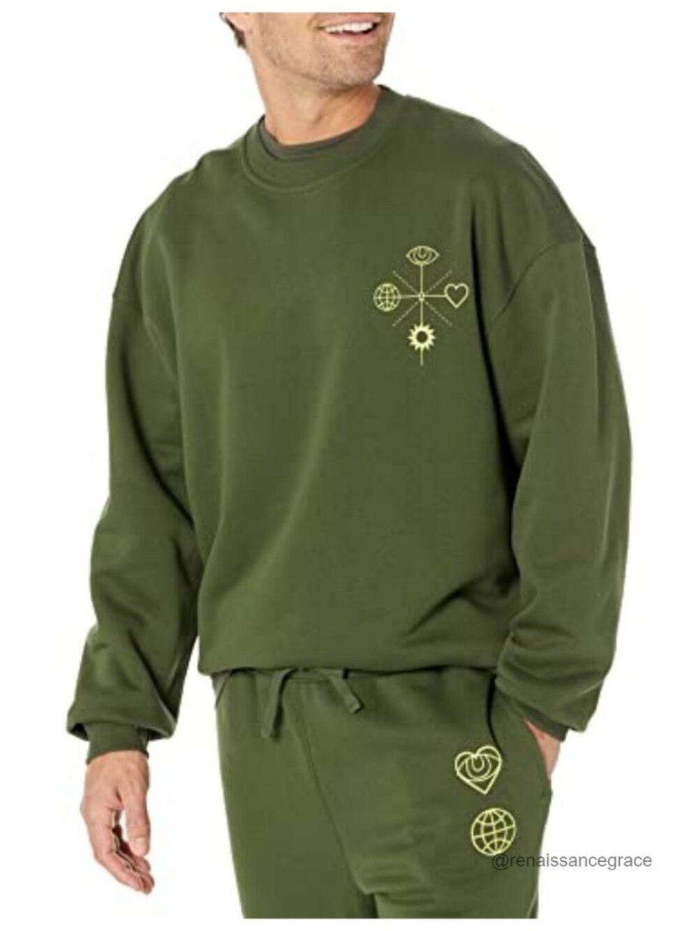 Oversized Crewneck Sweatshirt Midweight Recycled Cotton Blend Pullover